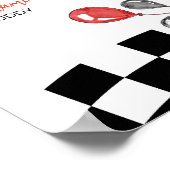  Race Auto Verjaardagsfeestje Milestone Poster (Hoek)