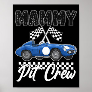Race auto verjaardagsfeestje racende familie mammy poster