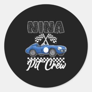 Race auto verjaardagsfeestje racing familie nina p ronde sticker