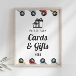 Race Auto Verjaardagskaarten en Cadeaus Bord Poster