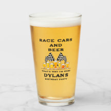 Race Auto's & Bier Geruite Vlag RaceDay Verjaardag