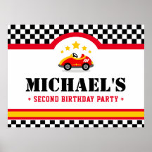 Race-autoverjaardagsfeestje dessert tabelachtergro