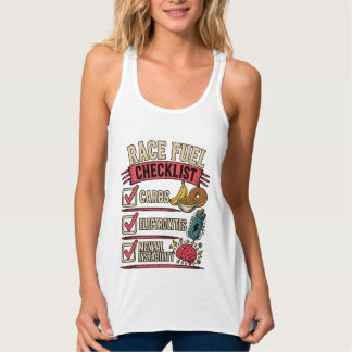 Race Brandstof Checklist | Grappige Hardlopers Hum Tanktop