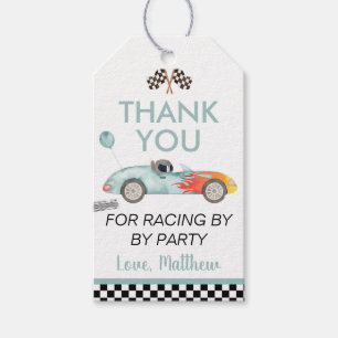 Race Car 2e verjaardag Dank je Cadeaulabel