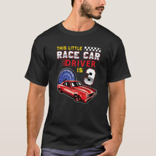 Race Car 3rd Birthday Toddler Boy Racing 3 jaar O T-shirt