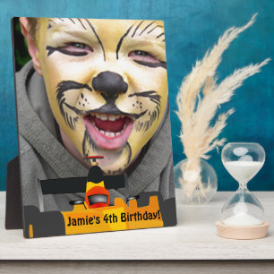 Race Car 4/th Birthday Party Display personalisere Fotoplaat