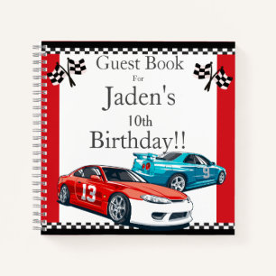Race Car Anniversaire Livre d'Invité
