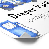 Race car baby shower Diaper Raffle game Poster (Hoek)