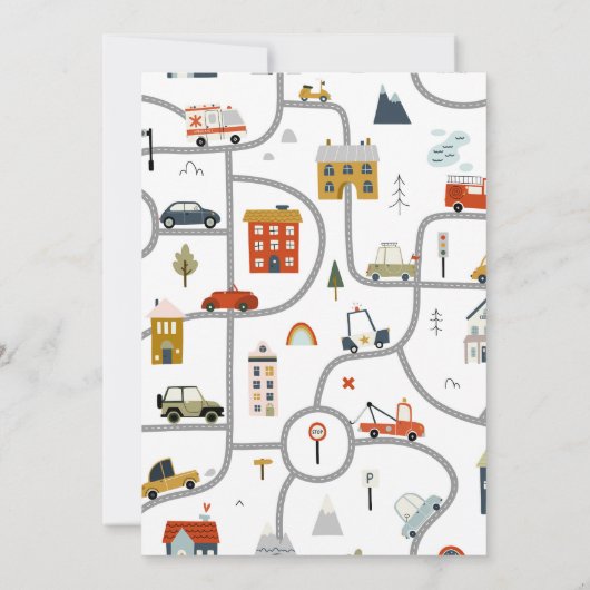 Race Car Baby shower Uitnodiging (Achterkant)