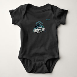 Race car baby zwarte carrosserie romper