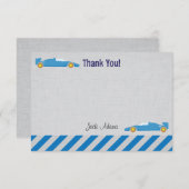 Race Car Birthday - Hartelijk dank Bedankkaart (Voorkant / Achterkant)