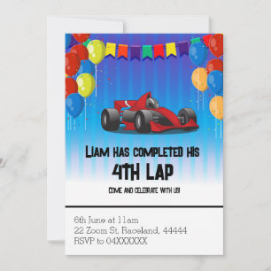 Race Car Birthday Kaart