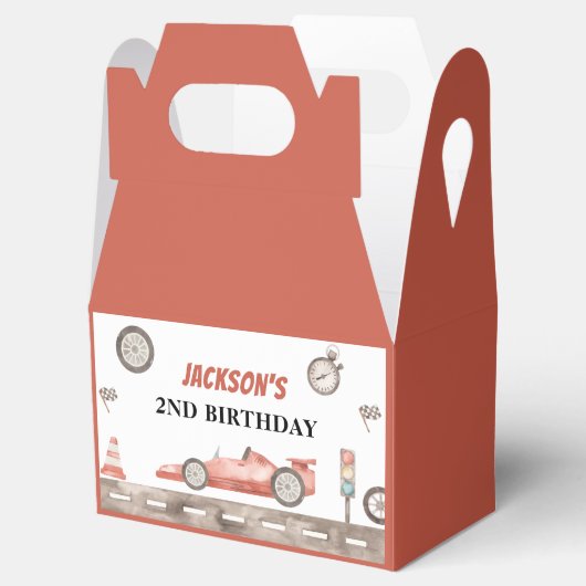 Race Car Birthday Party Bedankdoosjes (Geopend)