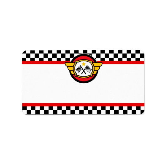 Race Car Birthday Party Etiket (Voorkant)