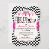 Race Car Birthday Party Invation Card Kaart (Voorkant)