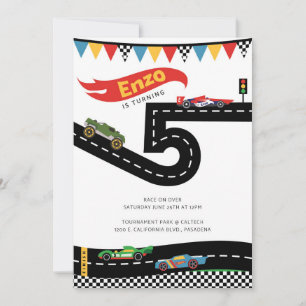 Race Car Birthday Party Kaart