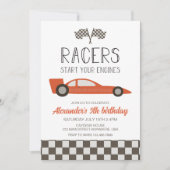 Race Car Birthday Uitnodiging (Voorkant)
