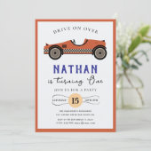 Race Car Birthday Uitnodiging (Staand voorkant)