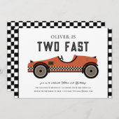 Race Car Birthday Uitnodiging (Voorkant / Achterkant)