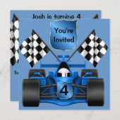 Race Car Birthday Uitnodiging (Voorkant / Achterkant)