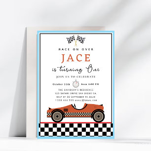 Race Car Birthday Uitnodiging