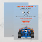Race Car Birthday Uitnodiging (Voorkant / Achterkant)
