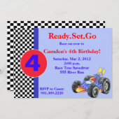 Race Car Birthday Uitnodiging (Voorkant / Achterkant)