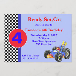 Race Car Birthday Uitnodiging