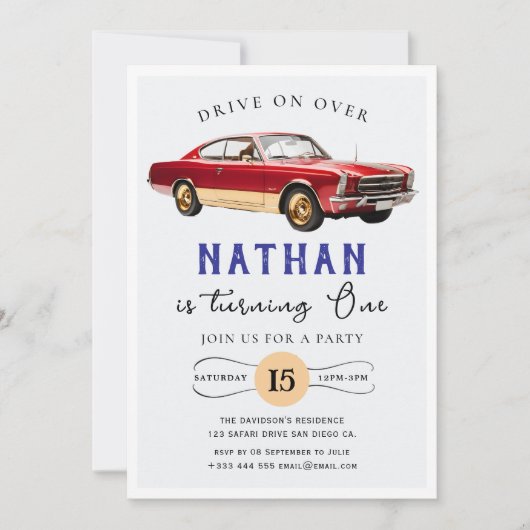 Race Car Birthday Uitnodiging (Voorkant)