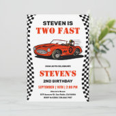 Race Car Boy 2e Invitation Anniversaire (Debout devant)