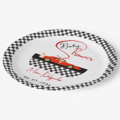 Race Car Boy Baby Shower | Little Racer Party Papieren Bordje (Gekanteld)