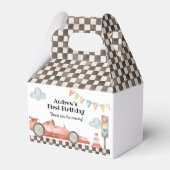 Race Car Boy Birthday Party Bedankdoosjes (Achterkant)
