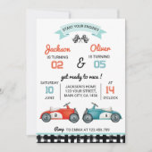 Race Car Boy Invitation Anniversaire (Devant)