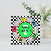 Race Car Boy's Birthday Invitation (Debout devant)