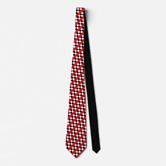 Race Car Checkered Pattern met Red Stropdas (Voorkant)