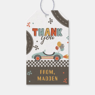 Race Car Dank je wel Cadeaulabel