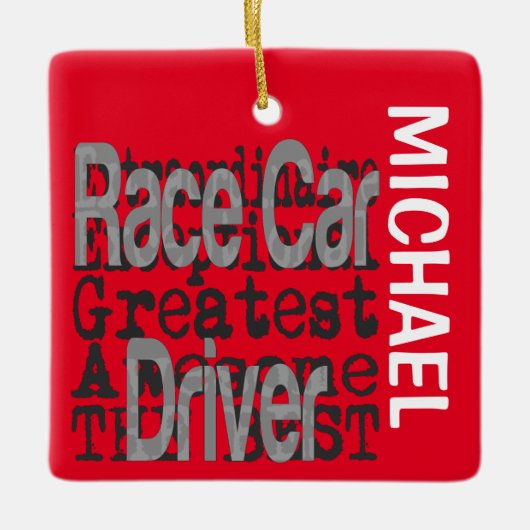 Race Car Driver Extraordinaire CUSTOM Keramisch Ornament (Voorkant)