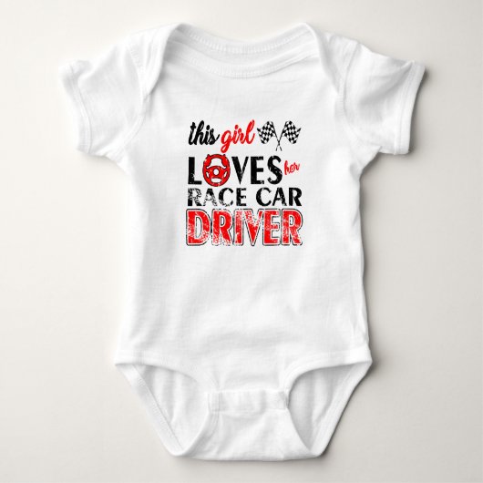 Race Car Driver Love Romper (Voorkant)