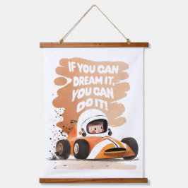 Race Car dromen Hangend Wandkleed