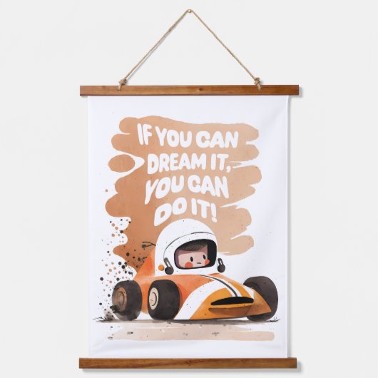 Race Car dromen Hangend Wandkleed (Voorkant)