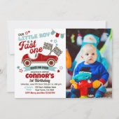 Race Car Fête à thème Invitation pour le 2e annive (Devant)