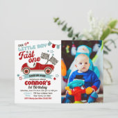 Race Car Fête à thème Invitation pour le 2e annive (Debout devant)