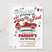 Race Car Fête à thème Invitation pour le 2e annive (Devant)