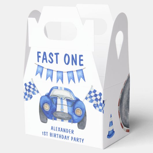 Race Car First Birthday Bedankdoosjes (Geopend)
