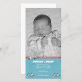 Race Car Geboorteaankondiging Aankondiging (Voorkant / Achterkant)