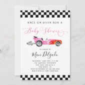 Race Car Girl Baby shower Invitation (Devant)