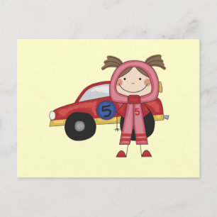 Race Car - Girl T-shirts en cadeautjes Briefkaart