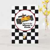 Race Car Happy 7e Verjaardag Kaart (Gele Bloem)