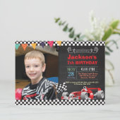 Race Car Invitation Anniversaire. Soirée d'anniver (Debout devant)