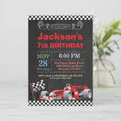 Race Car Invitation Anniversaire. Soirée d'anniver (Debout devant)